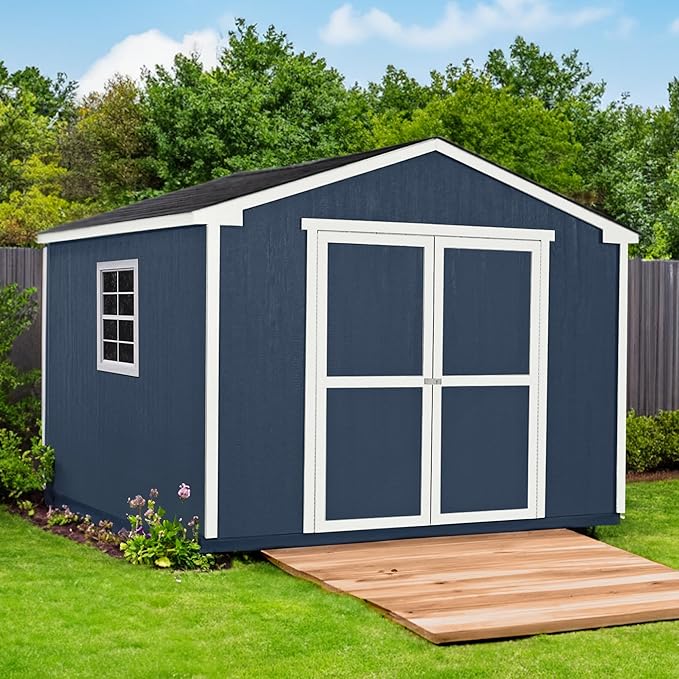 Handy Home Products Charleston Value Gable 10x10 Do-It-Yourself Wooden Storage Shed with Floor, 2x3 framing- Does not Include Paint or Roofing Shingles