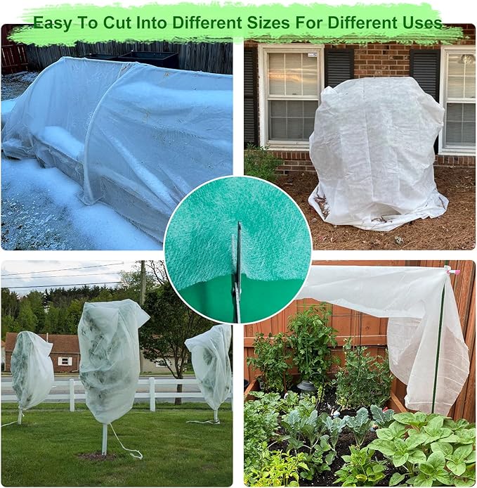 Plant Covers Freeze Protection, 10 FT x 33 FT Frost Blankets 1.06oz/yd² Thick crop cover , Reusable Garden Frost Cloth Floating Row Tree Covers for Winter Outdoor Plants vegetables seed Fruit