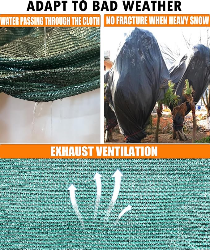 e.share 90% Heavy Duty Shade Cloth for Garden, 12 Ft X 12 Ft Sun Shades Outdoor Patio with Grommets for Plant Covers,Porch Screen,Pergola Shade Cover,Greenhouse,Green