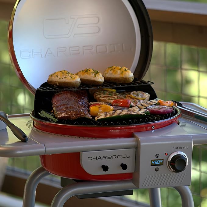 Bistro Pro Electric Grill & Griddle + Charcoal Mode, Red - 25302146