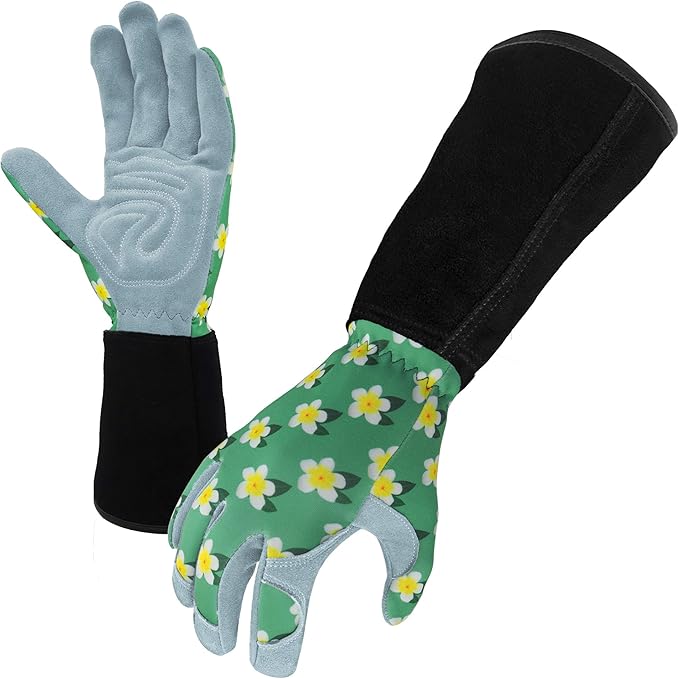 SKYDEER Premium Genuine Deerskin Suede Women's Gardening Gloves, Ultra-Soft Padded, Comfort Fit for Work (SD6611LL/M)