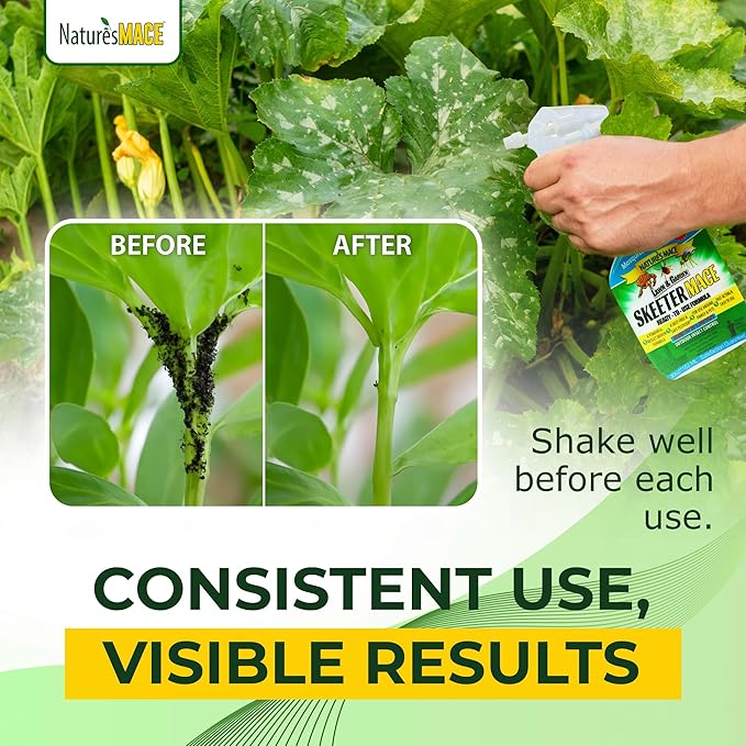 Nature’s MACE Outdoor Pest Repellent Spray – Kills & Repels Multiple Insect Types – Treats Lawns, Shrubs, and Patios – Safe for Family, Pets, and Plants – Essential Oil Formula with Fresh Scent – 40oz
