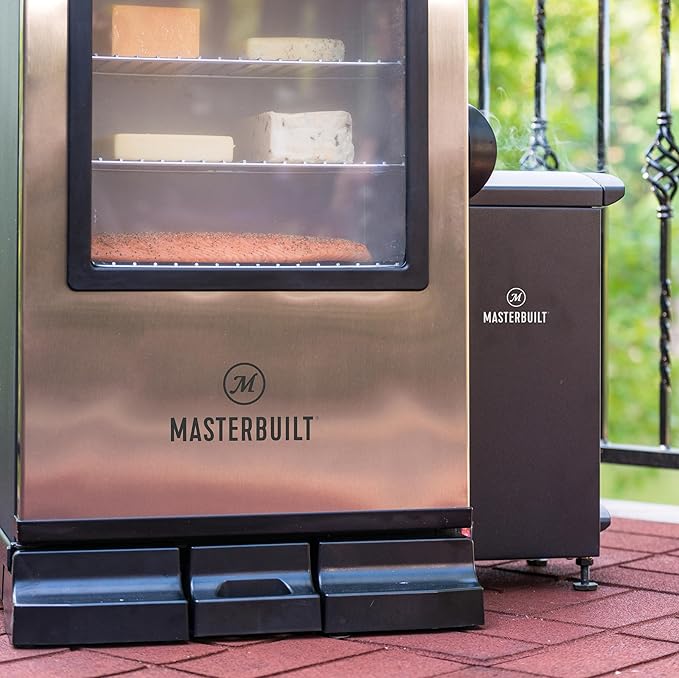 Masterbuilt® Slow and Cold Smoker Accessory Attachment With Removable Ash Tray for Masterbuilt Vertical BBQ Smokers in Black, 10" x 10" x 18", Model MB20100112