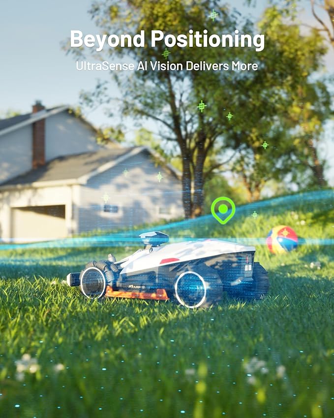 LUBA 2 AWD 3000X Robot Lawn Mower with Replacement Blades, Mowing 0.75 Acre, All-Wheel-Drive for 80% Slope, UltraSense AI Vision & RTK Auto-Mapping, 1.0"-2.7" Adjustable Cutting Height