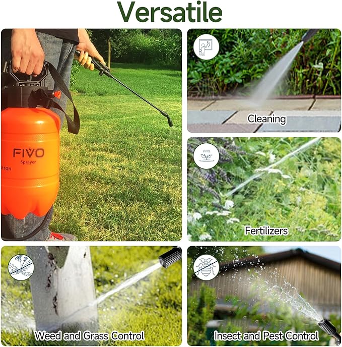 Battery Powered and Manual Sprayer (Dual Function) for Yard, Garden and Agriculture 2 Gallon