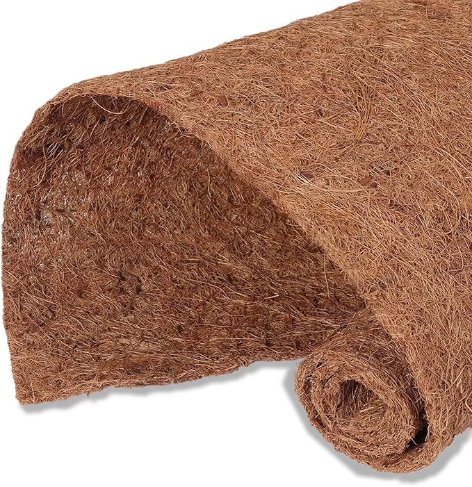 MIOHNAN Natural Coco Coir Fiber Liner Roll Sheet, Coconut Fiber Pad, Coconut Husk Liners Mat for Planters Baskets, DIY Moss Pole - 16x48 inch