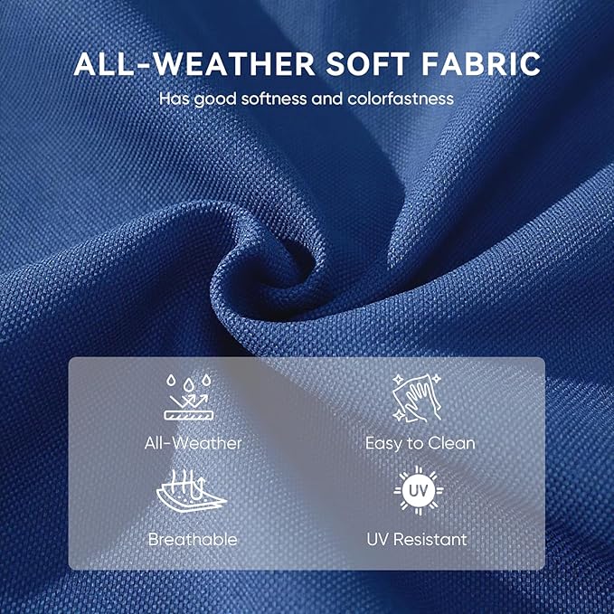 9-Piece Outdoor Patio Cushion Set - Fade & Water Resistant with Removable Olefin Cover, 22x24x4 Inch Memory Foam Cushions for Wicker Sectional Sofa – Blue/Regular