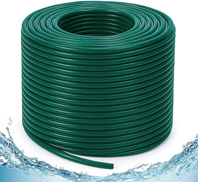 Bonviee 400ft 1/4 inch Drip Irrigation Tubing, Drip Irrigation Hose, Garden Watering Tube Line for Garden Watering System-Green