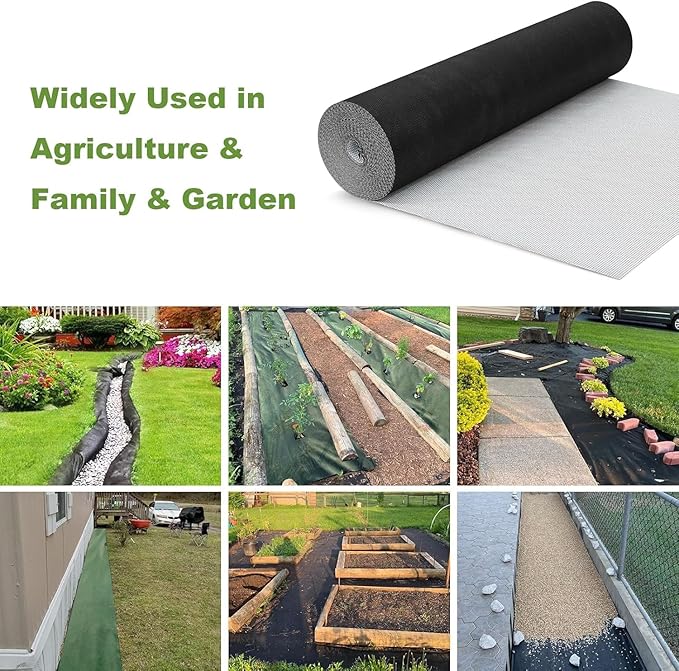 4x50ft Weed Barrier Fabric & Landscape Fabric,5.8oz Heavy-Duty Non-Woven Ground Cover, Easy Setup Weed Control Mat for Garden, Yard, Farm, Orchard, Fruit Trees