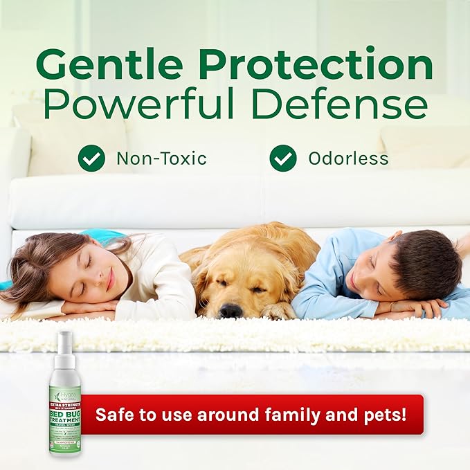 Extra Strength Bed Bug & Mite Natural Travel Spray,TSA Approved Size, Child & Pet-Friendly, Stain & Odor Free, for Hotel, Suitcase, Backpack, Shoes, 66% Stronger Natural Formula(3oz)