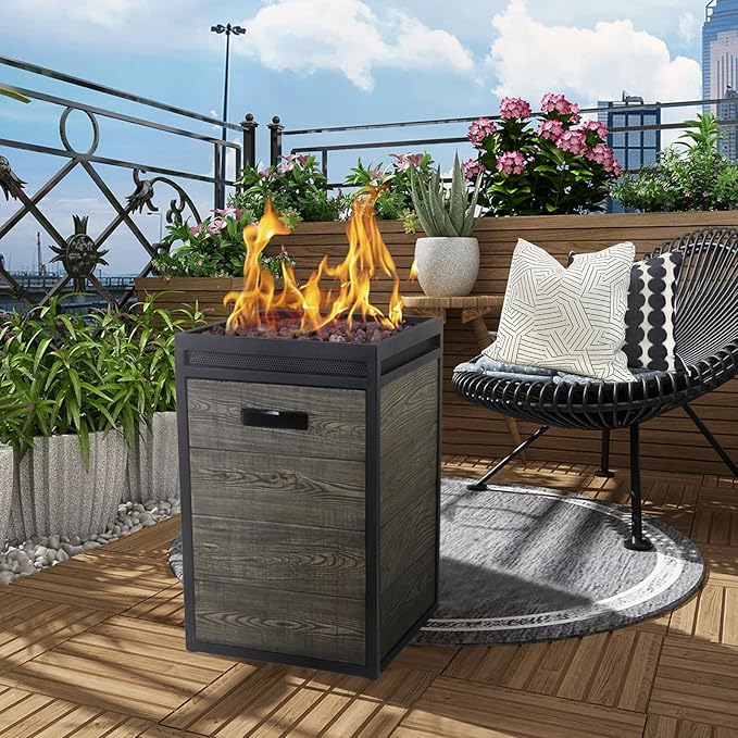 Afterglow TerraFab 28" Round 30,000 BTU Propane Fire Bowl Fire Pit for Outdoor Patio Garden Backyard Decking Decor CSA Certificated