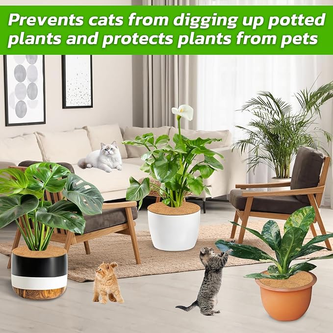 Legigo 4pcs Coconut Fiber Mulch Ring Tree Plant Protector Mat, 18 Inch Natural Coco Coir Tree Protection Ring Plant Pot Soil Cover, Tree Rings Disc Plant Cover for Indoor Outdoor Plants,Landscaping