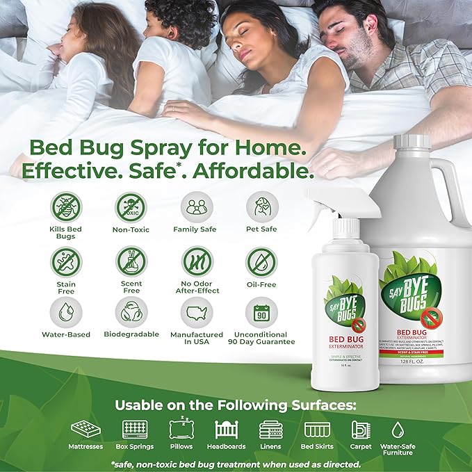 Bed Bug Spray Travel Size- Non-Toxic and Kills on Contact. Stain & Odor Free Bed Bug Spray. New Formula for Getting Rid of Bed Bugs Permanently (2 oz) TSA Approved Size-Travel Must Haves