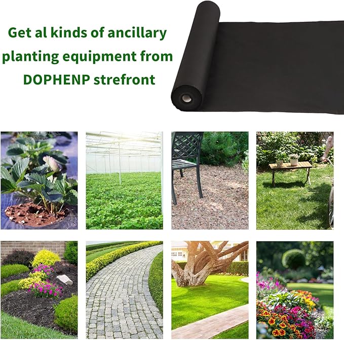 Non-Woven Weed Barrier Landscape Fabric, Durable Heavy-Duty Weed Removal Block, Easy to Set, Excellent Weed Control (3.2 oz) (1.9FT*32FT)