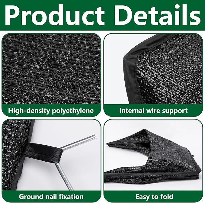 2 Pack Foldable Plant Shade Tent, 35" x 20" x 14" Raised Garden Bed Plant Sun Protection Cover, UV Resisitant 80% Sunblock Garden Sun Shade Net Crop Cage with Stakes for Outdoor Plants Flower Potted