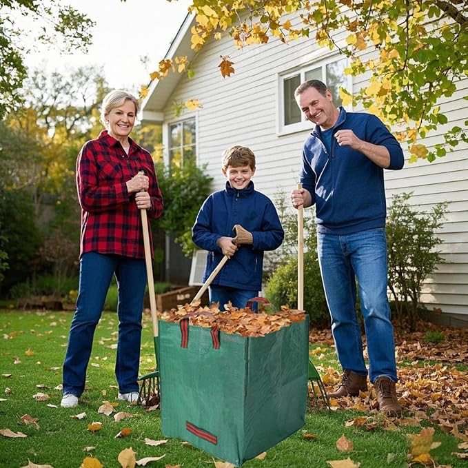 Heavy Duty Reusable Leaf Bags, 33-Gallon (Pack of 2) – Yard Waste Bags with Reinforced Carry Handles, Foldable & Portable for Lawn, Garden, Camping, and Debris Collection