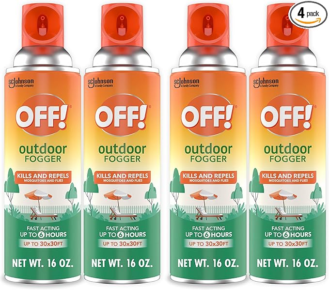 OFF! Outdoor Insect & Mosquito Repellent Fogger, Backyard Pretreat, Kills & Repels Insects in an up to 900 sq, ft, Area, 16 oz (Pack of 4)