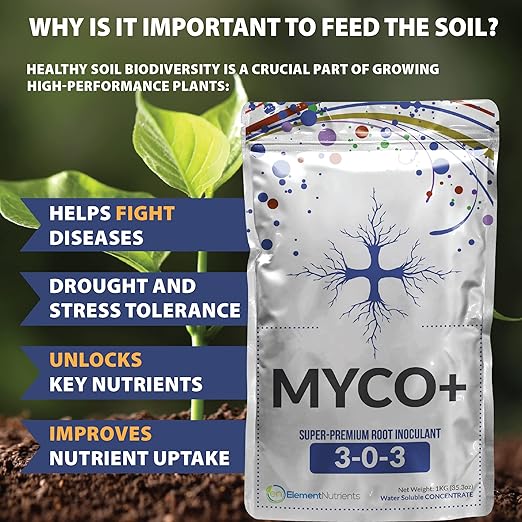 MYCO+ - Mycorrhizae Fungi Powder for Plants and Soil Health, Root Booster for Cuttings, Orchids, Roses, Vegetables, Succulents - Ultra Concentrated (800 Grams)