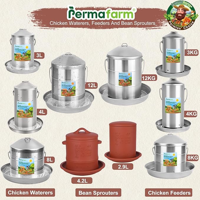 Permafarmยฎ Organic Bean Sprouter, Natural Earthen-Clay Mung Bean Sprouter, Sprouts Growing Kit for Soybeans, Broccoli, Alfalfa & More | Lead-Free, Cadmium-Free (Large Size for Family)
