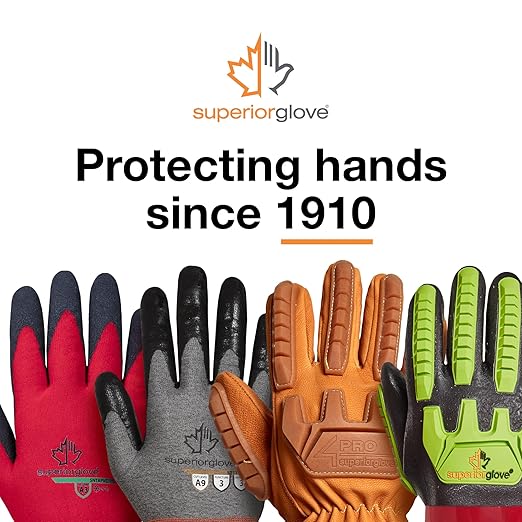 Superior Glove Endura Cut and Water Resistant Leather Work Gloves for Men & Women – 378GOBKL Small (Pack of 1 Pair)