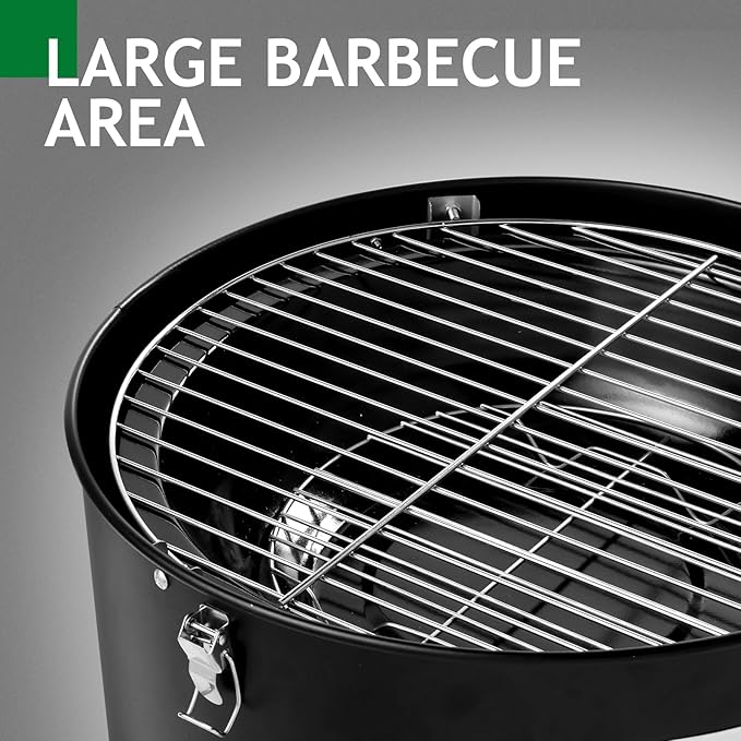 3-in-1 Vertical Charcoal Grill, Outdoor BBQ Charcoal Smoker with Built-in Thermometer, Air Vent, and 2 Access Doors, Perfect for Camping, Picnics, Backyard BBQs, and Tailgating Parties