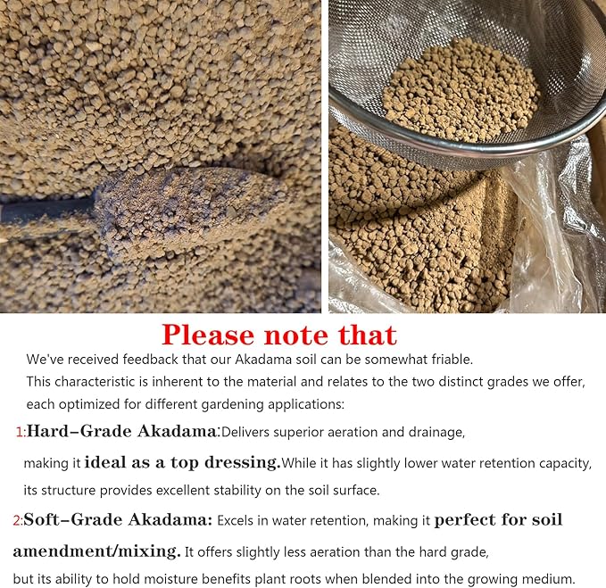 Gardening Akadama Soil - Cactus, Bonsai, Succulent Soil Additives Landscaping Vase Fillings (1/8 inch, 5 QT)