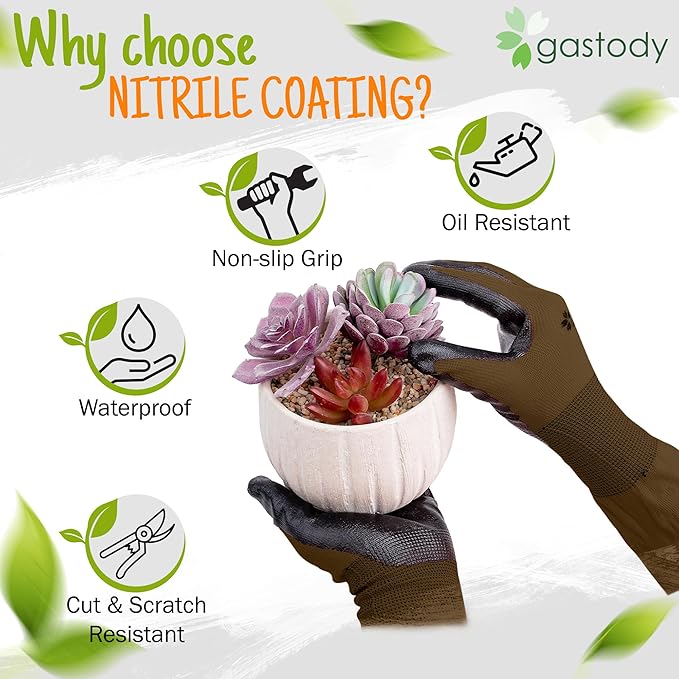 Gastody™ Long Sleeve Gardening Gloves Women and Men - Long Cuff Garden Gloves, Multipurpose Heavy Duty Outdoor and Indoor