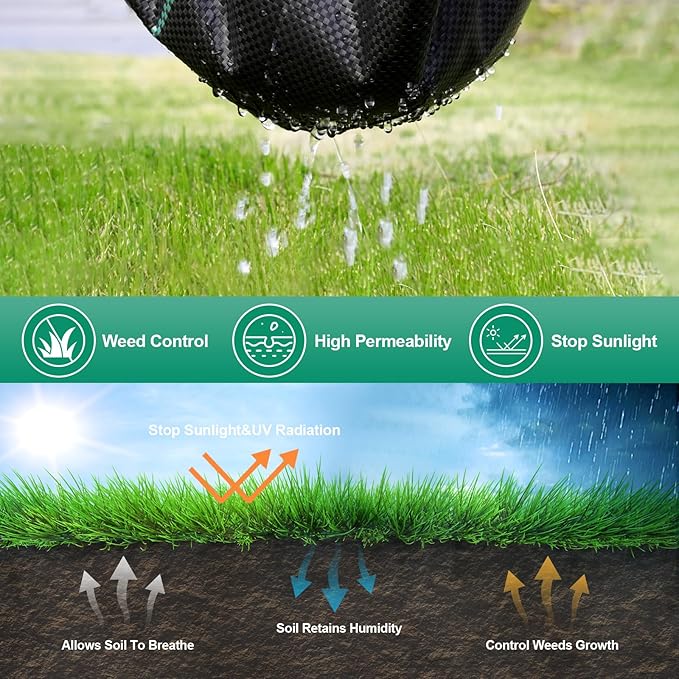 4ft*100ft Landscape Fabric,Weed Barrier Fabric,3.2oz Heavy Duty Weed Blocker Fabric,Weed Contorl for Underlayment,Gardening Weed Mat-Durable,Easy Installation