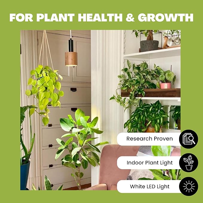 NorbBOTANIC Plant Light. Premium Indoor Grow Light with Full Spectrum Light. LED Light Bulb Mimics Sun with Powerful 1350 Lumens. “Grow Right Under White” Better than Purple Grow Lights. 16W 15 Degree
