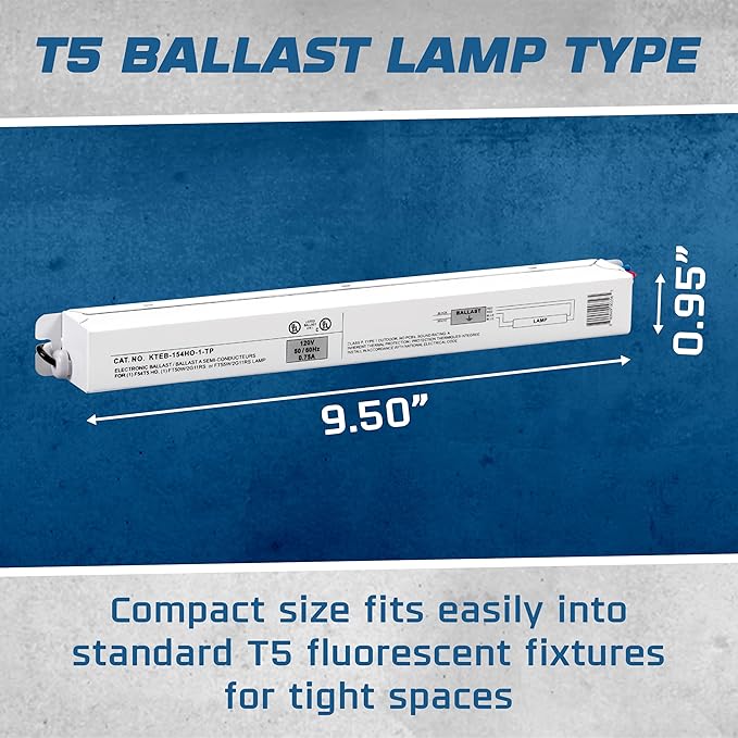 OHLECTRIC (2 Pack Replacement for Keystone KTEB-154HO-1-TP 54W T5 High Output Electronic Fluorescent Ballast | 1 Lamp | 120V | Rapid Start Technology | UL Listed for Enhanced Safety and Performance