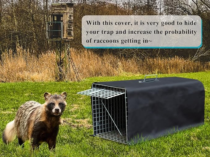 Deblue Trap Cage Cover, Cage Covers for Small Animal Trap Cage, Feral Cat Trap Covers for 1 Door Humane Animal Trap Cage 32 x 10 x 12 inches - (Only Cover)