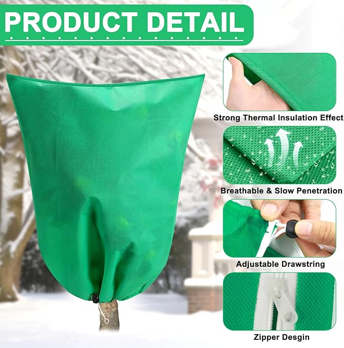 DQS 4 Pack Plant Covers Freeze Protection, 31.4" x47.2" Winter Frost Protection Blankets Frost Cloth,Suitable for Outdoor Winter Frost, Cold Weather, shrubs, Trees, Jackets, and coverings