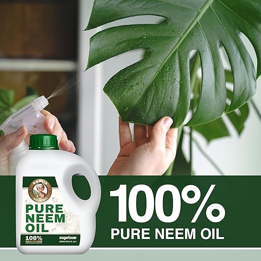 Nani's Pure Neem Oil for Plants Concentrate - Dilute for Use as Organic Neem Oil Spray for Plants, Outdoor & Indoor Use - 100% Cold Pressed - Horticultural Enhanced Plant Health & Shine Need (34 oz)