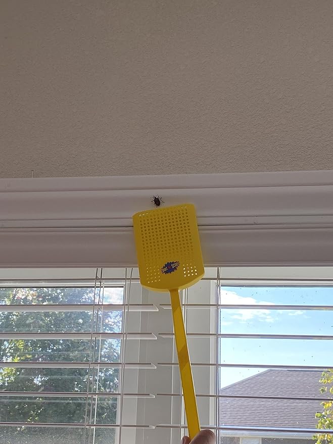 Heavy Duty Fly Swatter and Spider Catcher and Release (1, Yellow). Insect Fly Catchers for Inside Home. House Fly Swatter or Humane Bug Catcher with Built in Insect Scoop.