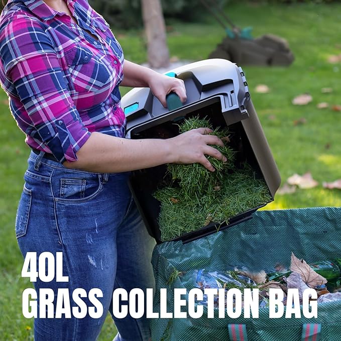 Electric Lawn Mower Cordless, 2x20V 16.1 inch Push Lawn Mower with 6-Position Cutting Height Adjustment, 2x4.0Ah Battery & Dual Charger Included