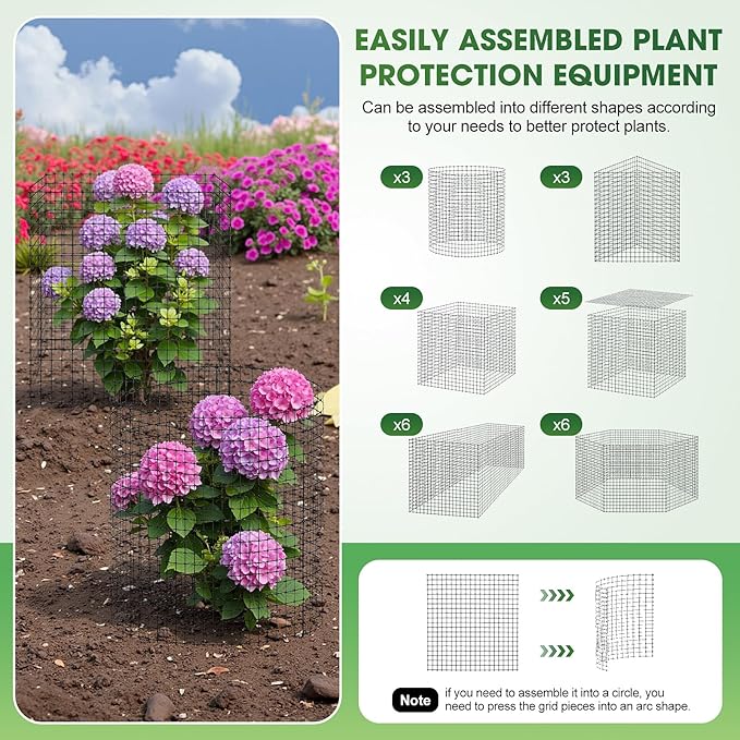 9 PCS Plant Protectors from Animals,12x12 Inch Heavy Duty Metal Plant Cages, Garden Cage to Keep Animals Out, Garden Wire Mesh Protection from Rabbit Chicken Squirrel Tree, Vegetables, Flowers