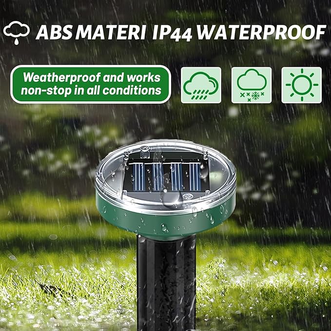 Mole Repellent,10 Pack Solar Powered Ultrasonic Gopher Vole Repellent for Outdoor lawns Garden & Yard,IP 44 Waterproof Sonic Spikes Pest Repellent Mole Killer,Moles Remover,Pet Safe