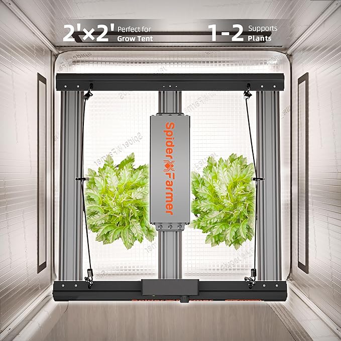 Spider Farmer G1500 Cost-Effective LED Grow Lights 150W, Upgraded Smart App Control, 2x2ft Coverage Full Spectrum Digital Screen Dimmable Bar Style Growing Lamp for Indoor Plants