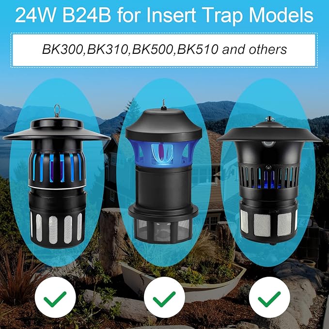 6 Packs Bug Zapper Replacement UV Bulbs 41050 Replacement Bulbs Compatible with DynaTrap Dt1050 Dt1100 Dt1250, 1/2 Acre Trap Bulb, 7w UV Light Ultraviolet Mosquito Killer Lamp
