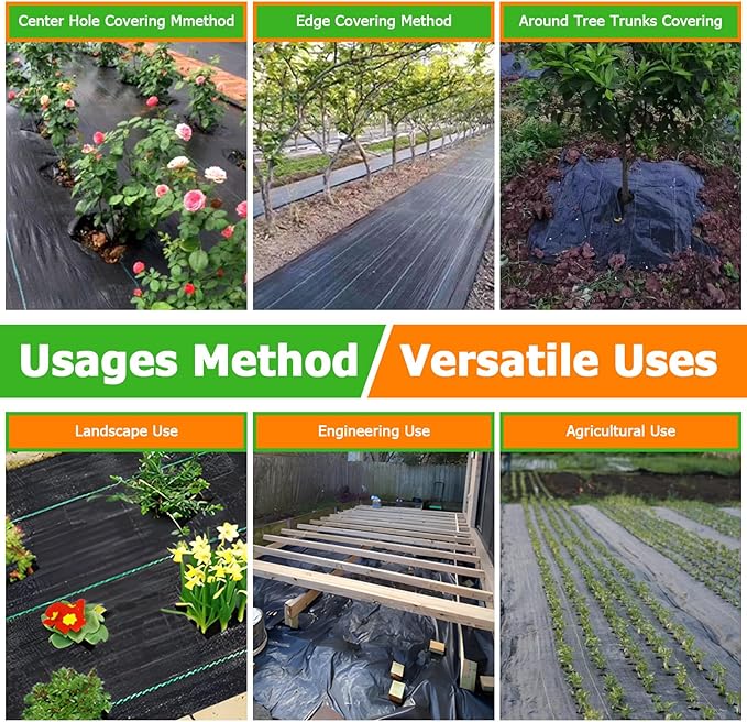 4FT x 100FT Weed Barrier Landscape Fabric Heavy Duty, Thicken Garden Fabric Weed Mats, Weed Control Garden Cloth, Woven Geotextile Fabric for Garden Beds, Underlayment, Commercial Driveway