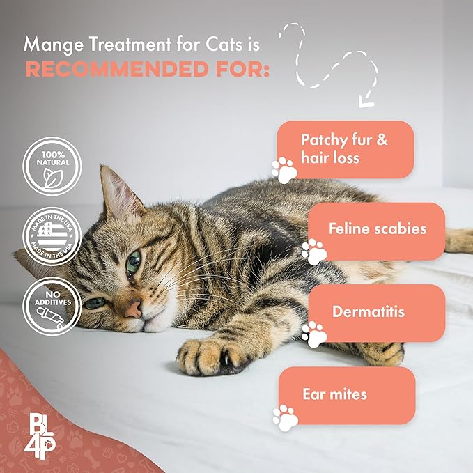 Mange Support for Cats, Natural Ear Mite & Cat Itchy Skin Relief, Relieves Welts, Scabs, Red and Flaky Skin, Shedding, Patchy Fur and Excessive Grooming, Total Cat Skin and Coat Care, 400 Tiny Pills
