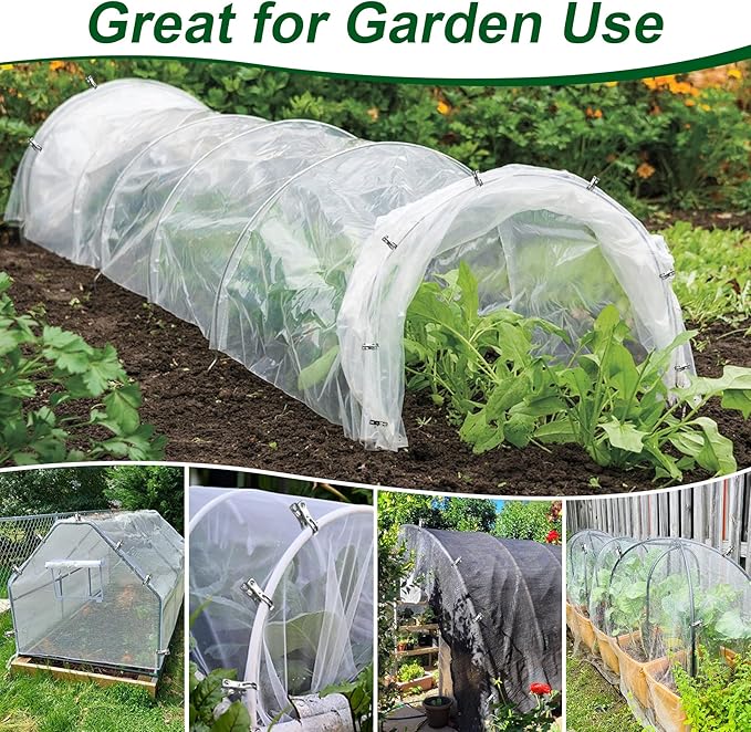 40 Pcs 2.3 Inch Row Cover Clips, Garden Clips for Netting, Greenhouse Clamps Made of Stainless Steel, Have a Strong Grip of Greenhouse Clips, For 1/2'', 3/4'', 1'' Garden Hoops