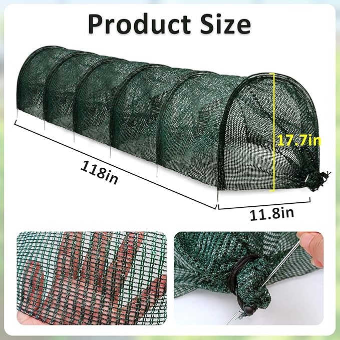 2 in 1 Portable Greenhouse Protection from Sun Heat,Garden Tunnel Shade Net Cover with Quick-Release Technology,Row Covers for Vegetables Plant Cover from Sun (Pack 1)