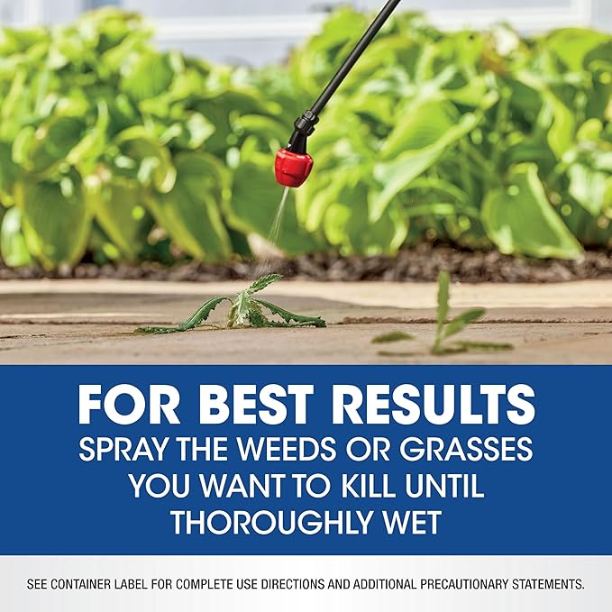Roundup Weed and Grass Killer₄ Concentrate, Use Around Flower Beds and Trees, on Walkways, and in Other Areas in Yards, 64 fl. oz.