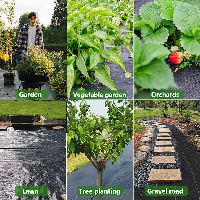 3ft×100ft Garden Weed Barrier Fabric Heavy Duty Landscape Fabric with Superior Permeability Easy Set up Weed Control Ground Cloth