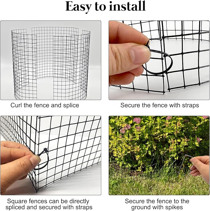 10 Packs Large Wire Plant Protector from Animals - 24'' x 12'' Metal Mesh Plant Cage Covers - Chicken Wire Cloche, Sturdy Garden Bunny Barricades Chicken Wire Cloche fto Keep Animals Out