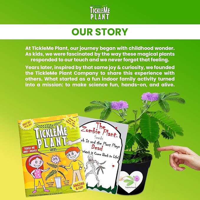 Zombie Plant Greenhouse Grow Kit - Touch It and Watch It Play Dead - Unique Grow Kit to Cultivate a Fun Indoor Plant That Revives in Minutes - Cool Plants and Great for Housewarming Gifts