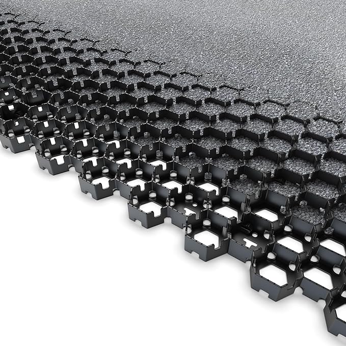 Standartpark Vodaland Permeable Pavers - HexPave Grass & Gravel Permeable Paver System - 100% Recycled PPE Plastic Pavers, Handles 27,000 lbs, 1" Depth, 1450 s.f / 488 Units