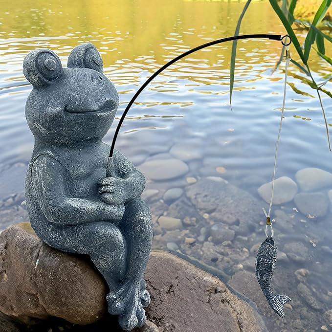 Teaeeno Outdoor Animal Decor Statue, Animal Sculpture Decoration for Yard Art, Garden Statues Decor for Home, Home Garden Décor Accents (Grey)