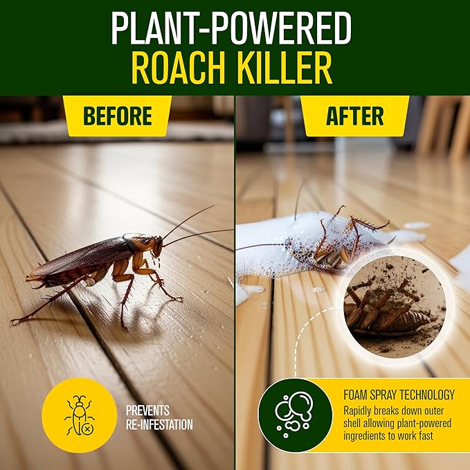 Green Guard Pest Control Spray - Indoor & Outdoor Killer of Ants, Roaches, Spiders & Other Crawling Insects, Safe Around Children & Pets, Plant-Based, Pleasant Scent (Peppermint Hit, 32oz)